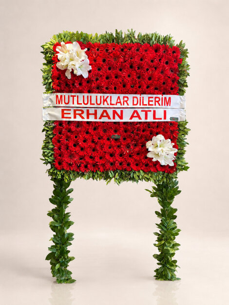 Kırmızı beyaz gerberalı pano